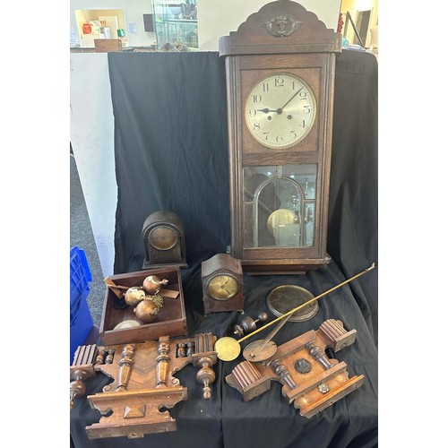 84 - Large selection of assorted clocks , spares or repairs