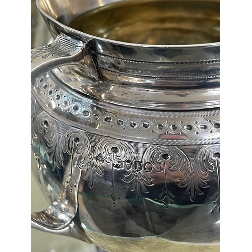 487 - Antique silver Martin, Hall & Co (Richard Martin & Ebenezer Hall) tea service, hallmarked, date lett... 