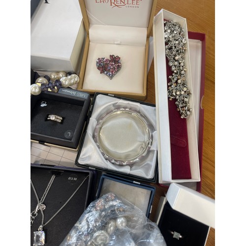 449 - Large selection of assorted costume jewellery includes 2 silver pieces, necklaces, earrings, mostly ... 