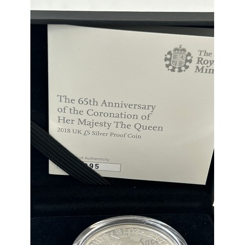 519 - The Royal Mint The 65th anniversary of her majesty the Queen denomination £5, 28.28 grams, 38.61mm, ... 