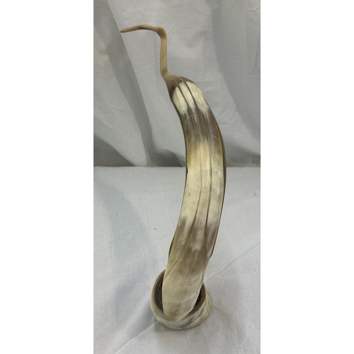 70 - Carved horn figure of a pelican, approximate height 13.5 inches