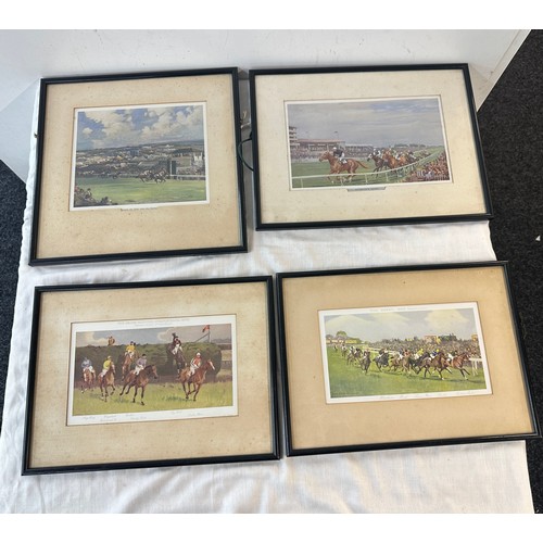 59 - 4 Framed signed jockey prints includes Barbara Sheafner etc frame measurement 13 x 13 inches