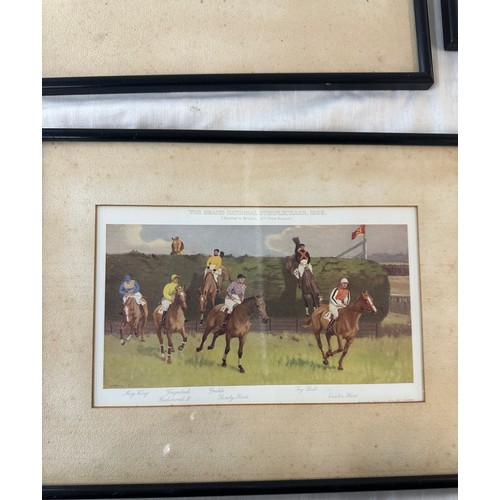 59 - 4 Framed signed jockey prints includes Barbara Sheafner etc frame measurement 13 x 13 inches