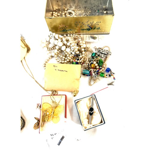 107 - Large selection of assorted vintage and later costume jewellery includes beads, watches etc