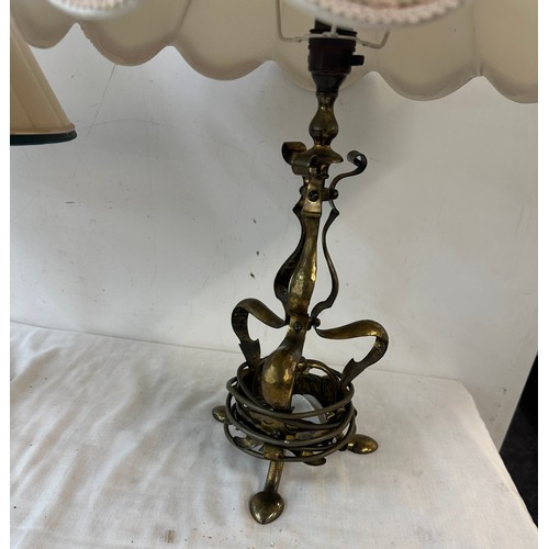 281 - 2 Vintage brass base lamps, untested