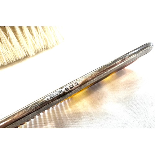 493 - Cased silver brush and comb set