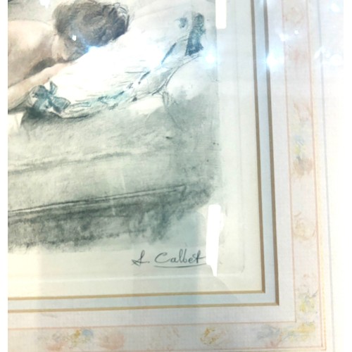 71A - Two framed prints signed L.Calbet measures approx 23 inches wide by 20 inches long