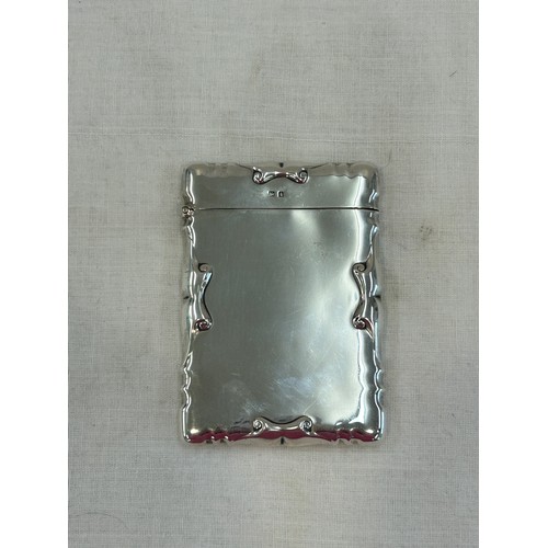 466 - Hallmarked sterling silver card case, Birmingham hallmarks 1908