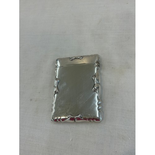 466 - Hallmarked sterling silver card case, Birmingham hallmarks 1908