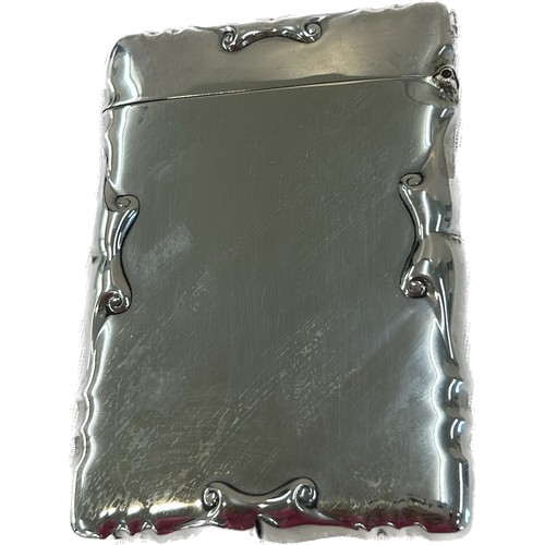 466 - Hallmarked sterling silver card case, Birmingham hallmarks 1908