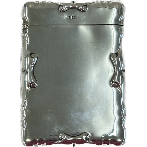 466 - Hallmarked sterling silver card case, Birmingham hallmarks 1908