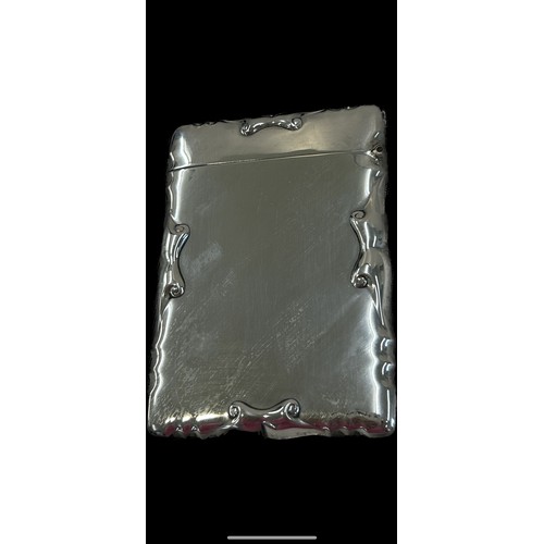 466 - Hallmarked sterling silver card case, Birmingham hallmarks 1908