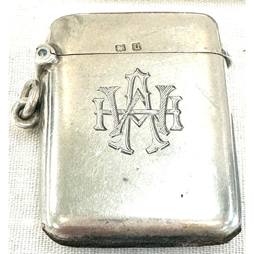 473 - Vintage hallmarked sterling silver vesta case, propelling pencil and cigar cutter