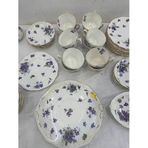 241 - Vintage Hammersley bone china part tea service pattern Violets