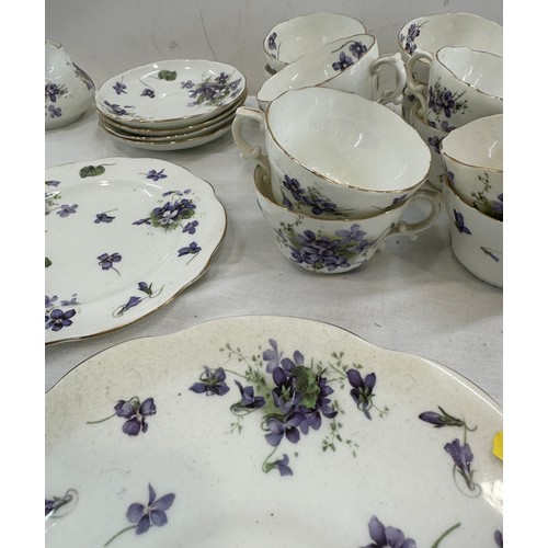 241 - Vintage Hammersley bone china part tea service pattern Violets