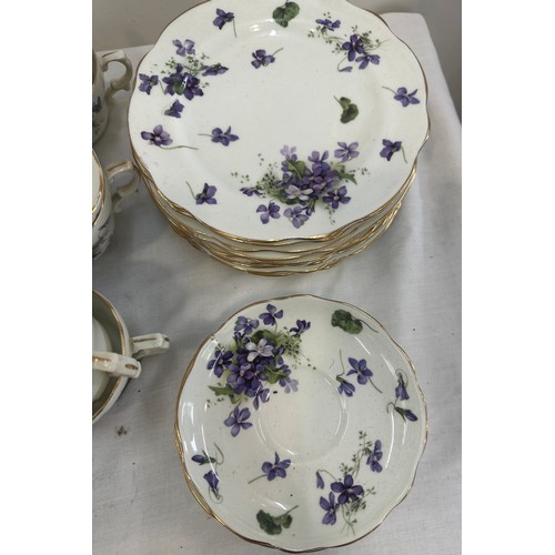 241 - Vintage Hammersley bone china part tea service pattern Violets