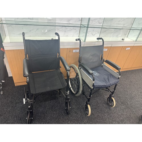 237 - A pair of folding wheel chairs one is self propelled
