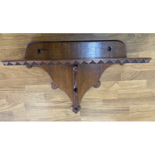 250 - Vintage oak book shelf measures approx 18 inches wide