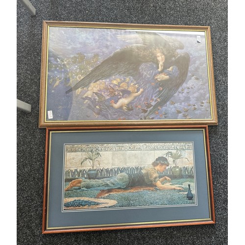 13 - Two framed prints to include ' Blue Mosaic by Edward Matthew Hale 1852-1924' and ' Night with her tr... 