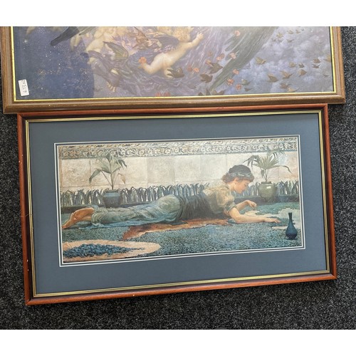 13 - Two framed prints to include ' Blue Mosaic by Edward Matthew Hale 1852-1924' and ' Night with her tr... 