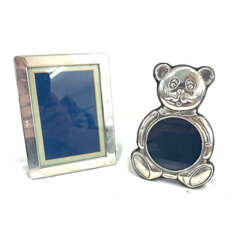 521 - 2 Vintage silver photo frames includes teddy bear etc