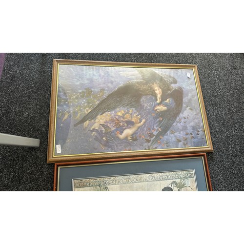 13 - Two framed prints to include ' Blue Mosaic by Edward Matthew Hale 1852-1924' and ' Night with her tr... 