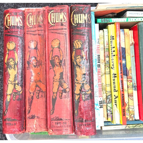 153 - Selection of vintage childrens books includes chums, rupert, eagle, c.s. Lewis etc