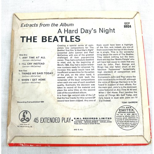 89 - The Beatles 45s includes a hard days night gep 8924 45s an a hard days night gep 8920