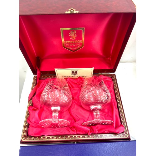 224 - Selection of cased crystal glasses includes Rockingham, Eddinburgh etc