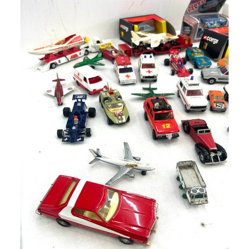 154 - Large selection of corgi, match box dinky cars etc