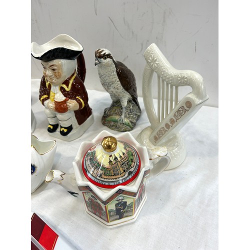 260 - Selection of assorted pottery figures includes toby jug Lladro lady figure, beswick beneagles scotch... 