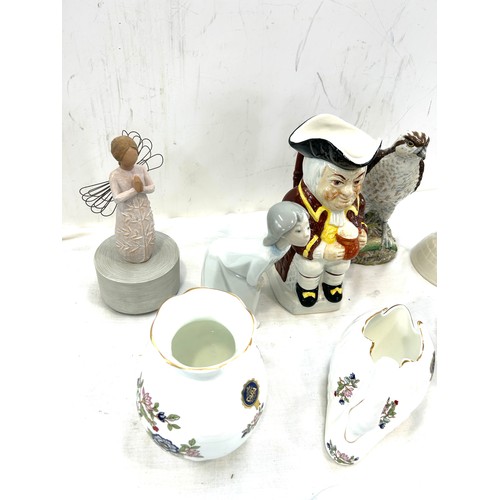 260 - Selection of assorted pottery figures includes toby jug Lladro lady figure, beswick beneagles scotch... 