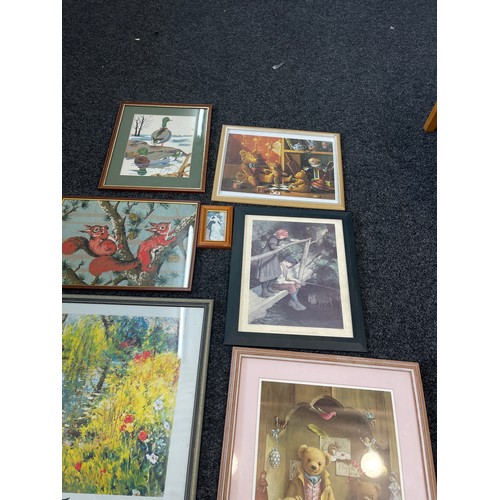 162 - Large selection of assorted prints, tapestry etc largest measures 33 inches wide 26 inches tall