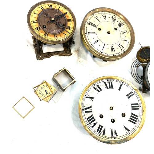229 - Selection of vintage and later clock faces, spares and repairs
