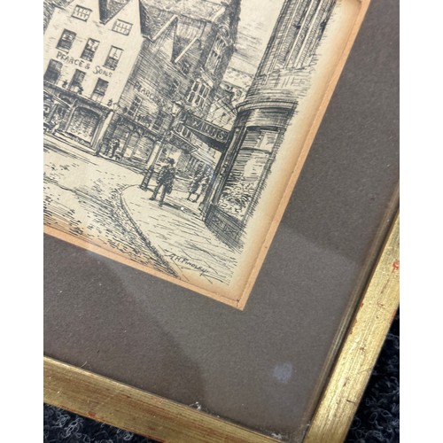 41 - Three framed Finley signed prints of Leicester scenes largest measures approx 11 inches wide, Height... 