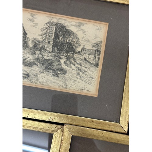 41 - Three framed Finley signed prints of Leicester scenes largest measures approx 11 inches wide, Height... 