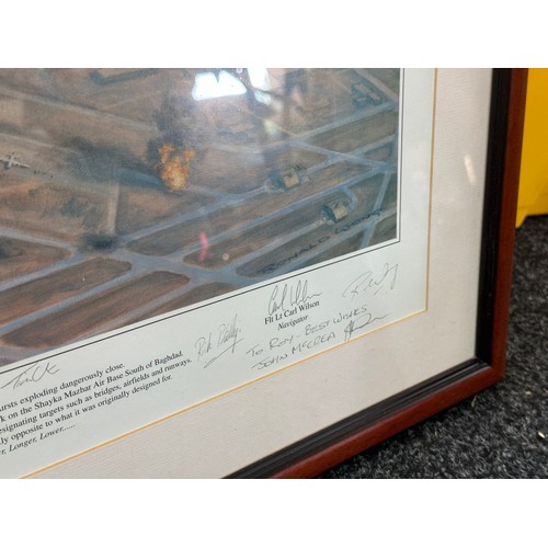 280 - Framed R.A.F sky pirate print by Ronald Wang signed, 61/100 measures approx 34 inches wide by 28 inc... 