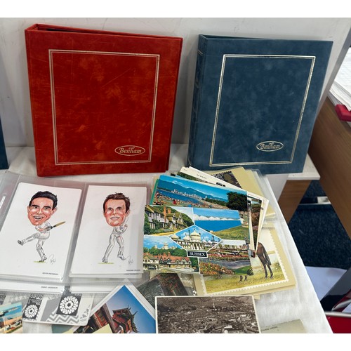 255 - Selection of vintage and later post cards to include some photographs etc plus some empty photo albu... 