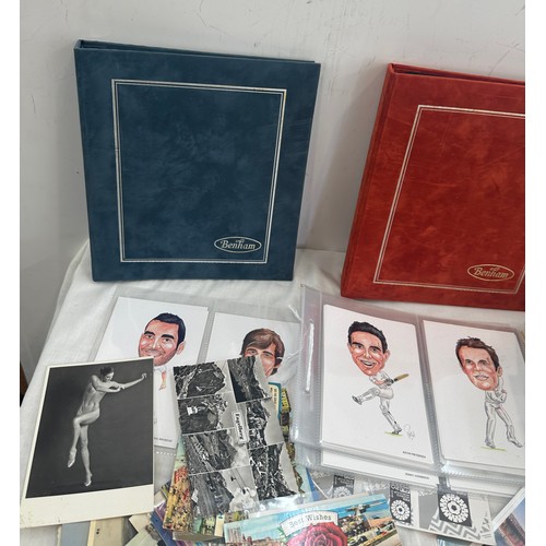 255 - Selection of vintage and later post cards to include some photographs etc plus some empty photo albu... 