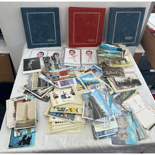 255 - Selection of vintage and later post cards to include some photographs etc plus some empty photo albu... 