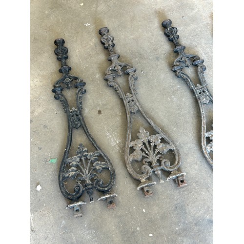 100J - 4 cast iron balustrades, approximate measurements: 13 inches tall by 13 inches width