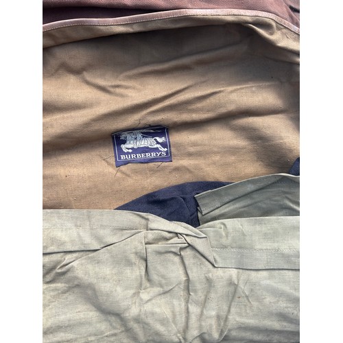 135 - Army camp bed with a burberry sleep bag