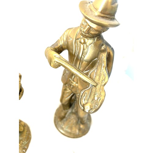 116 - 2 Vintage brass music men figures height approximately 11 inches