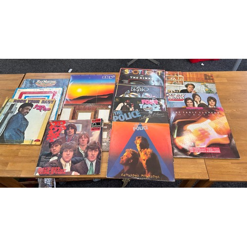 144 - Selection of vinyl LPs to include Risk Wakeman, The Police, The Kinks etc