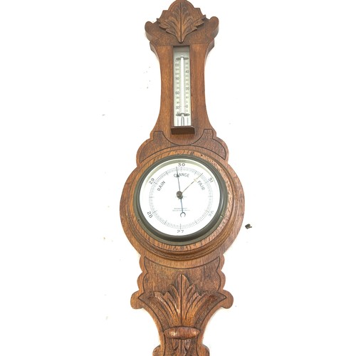 272 - Selection of vintage wooden wall hanging barometers largest measures approx 27.5 inches long