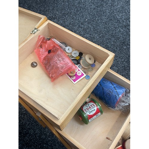 244 - Sewing box and a large selection of contents