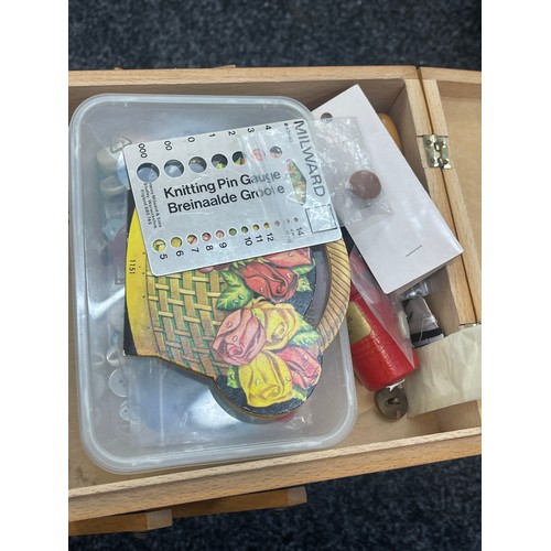 244 - Sewing box and a large selection of contents