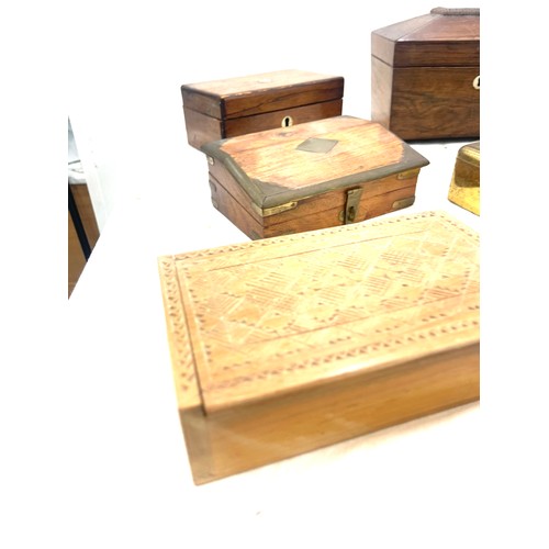 104 - Selection of assorted boxed includes tea caddy, wooden inlaid boxes etc