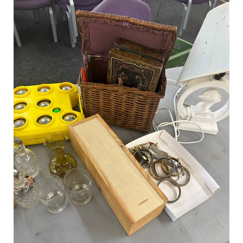 239 - Selection of assorted vintage miscellaneous to include pottery, glassware, binoculars etc