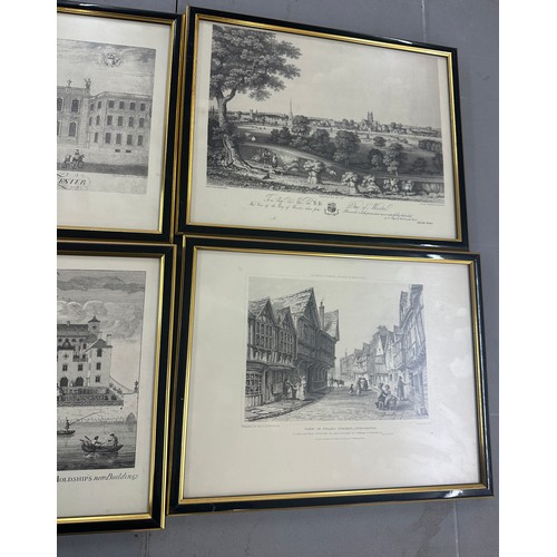 39 - Selection of vintage black and white framed prints of Worchester to include Race course and grand st... 